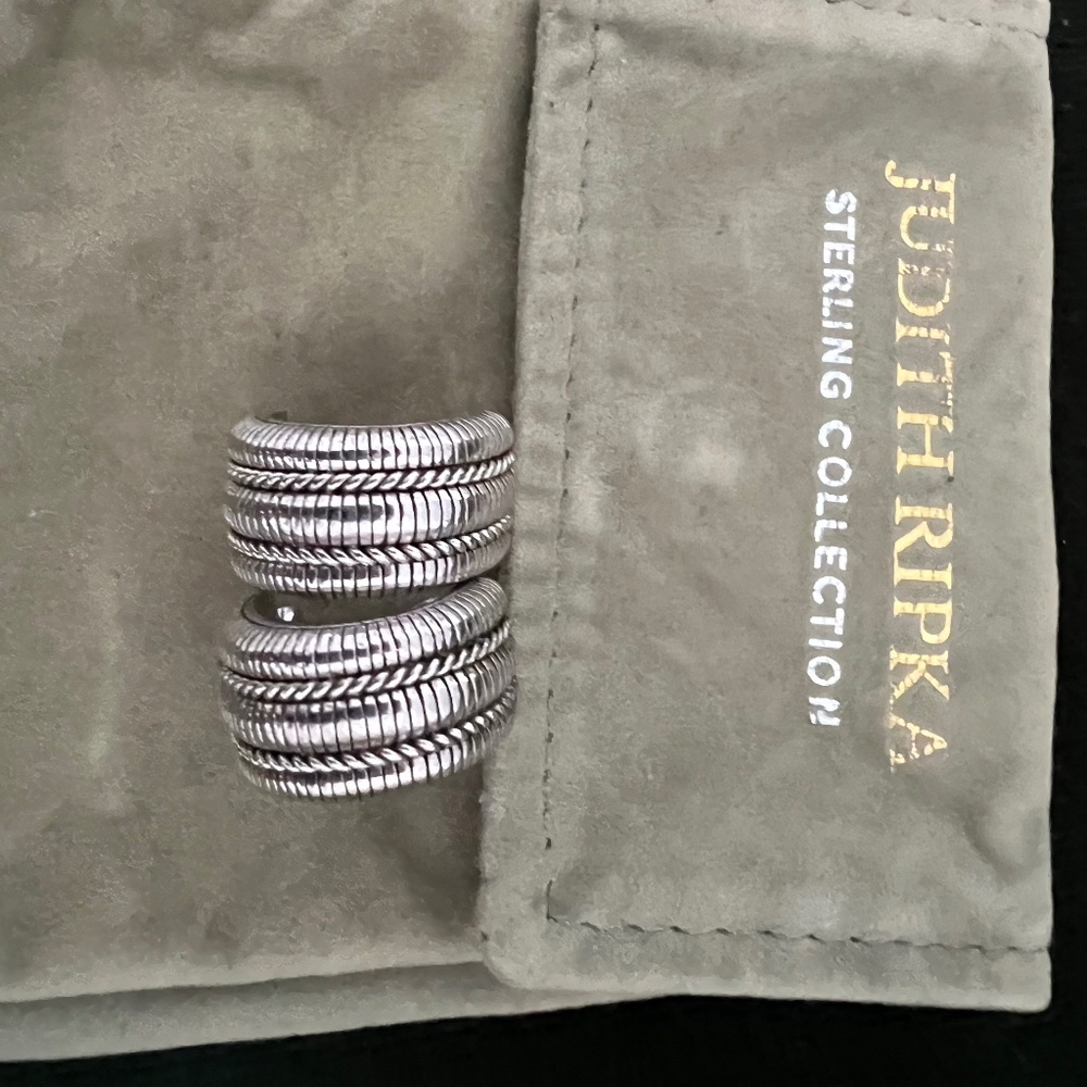 Judith Ripka Sterling Hoop Pierced Earrings